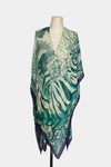 Tiger with Contrast Border Kimono (SE-2175_Petrol)
