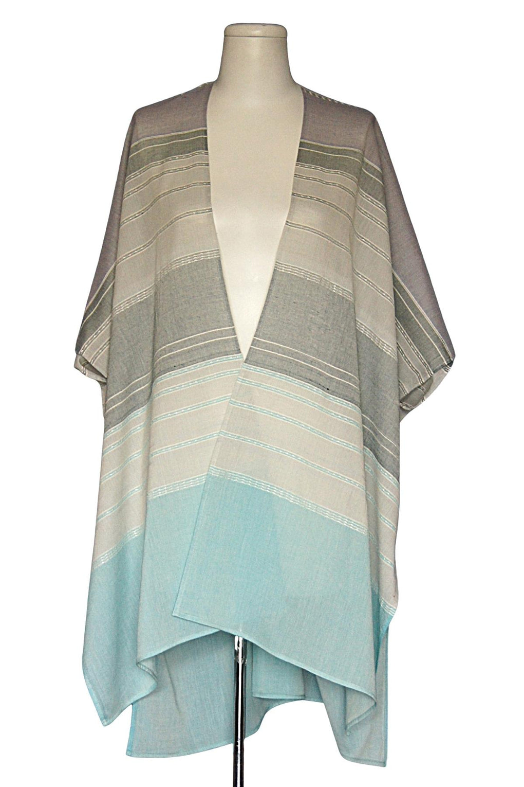 Jacquard Horizontal Panels Kimono (SE-2354_Blue)