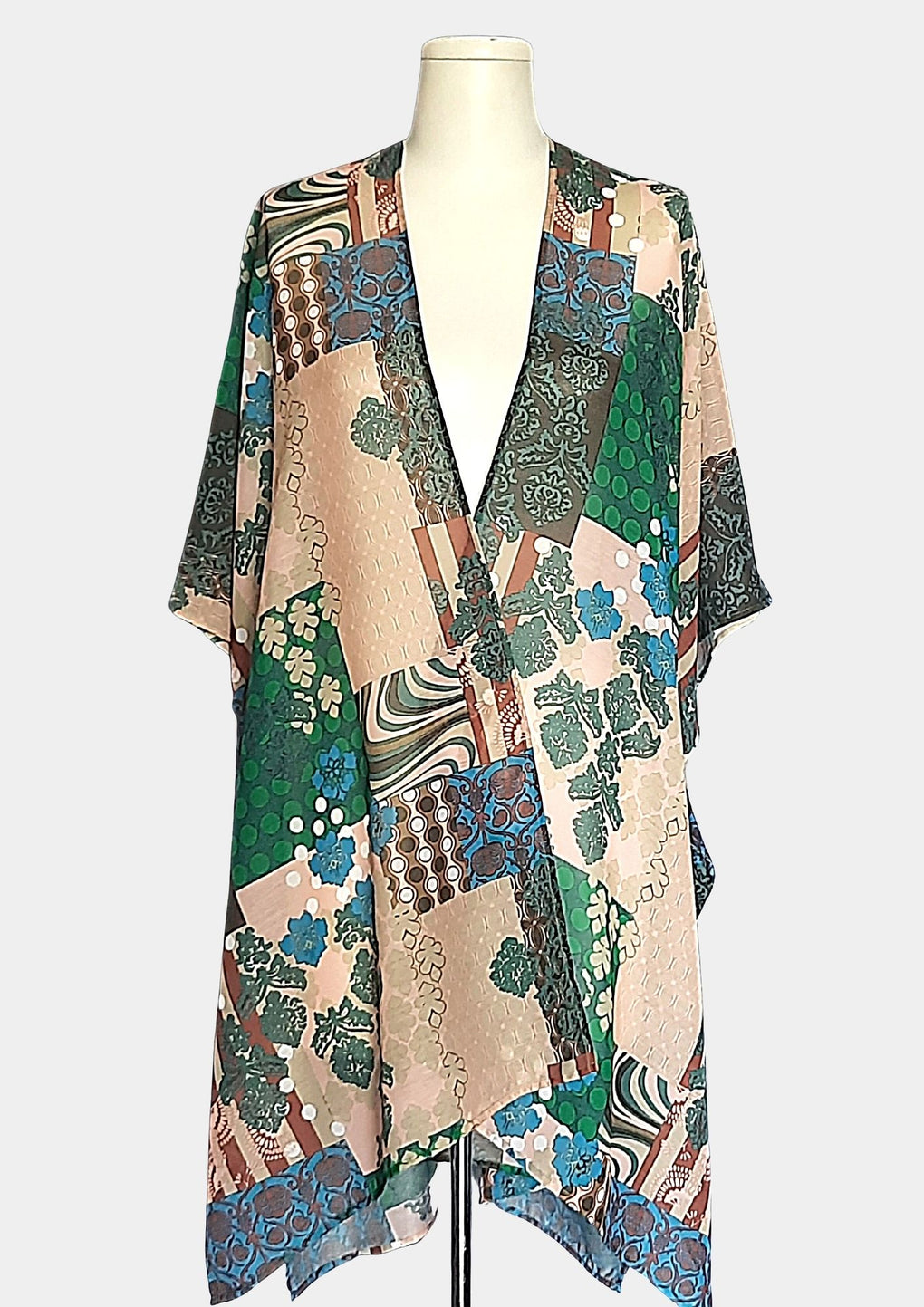 Ethnic Print Kimono (SE-2617_Blue)